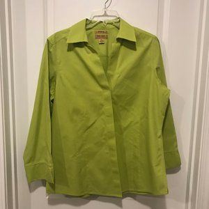 Gold Label Investments Green Button Down Blouse 14
